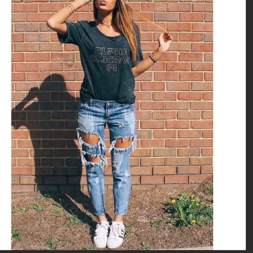 One Teaspoon Trashed Free Birds Extreme Distressed Skinny Jeans with Ankle Zips